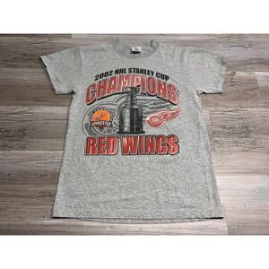 Vintage Detroit Red Wings 2002 NHL Stanley Cup Champion Hockey Shirt Mens Size S